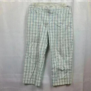 Lizgolf Audra Plaid Pattern Blue and White Capris Women's Size 6